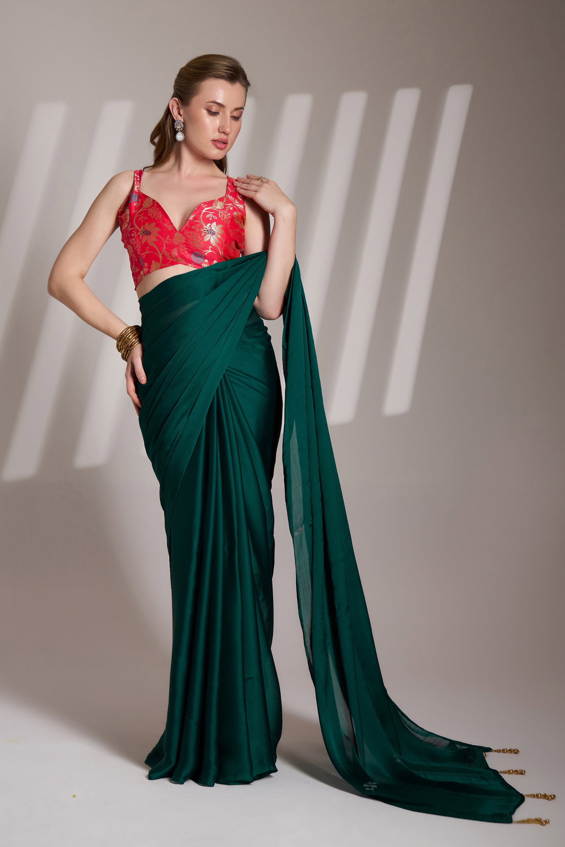 Ziva 37 Party Wear Designeer Satin Rangoli Silk Saree with Un Stitched Blouse