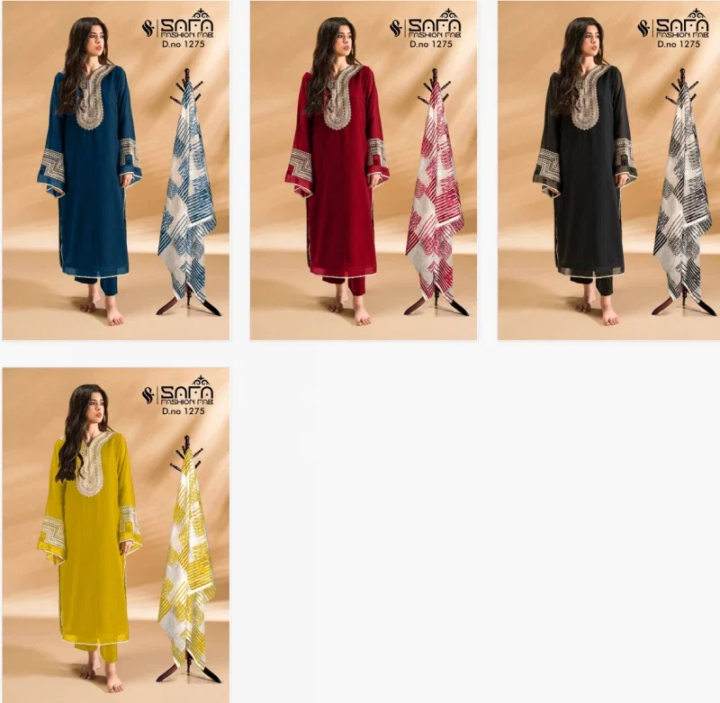 Safa Fashion Fab 1275 New Colours Ready Made Pakistani Suit