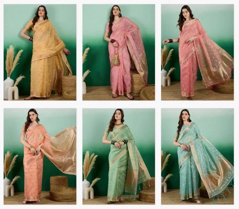 Color Set 8226 Khadi Organza Casual Wear Fancy Saree Collection