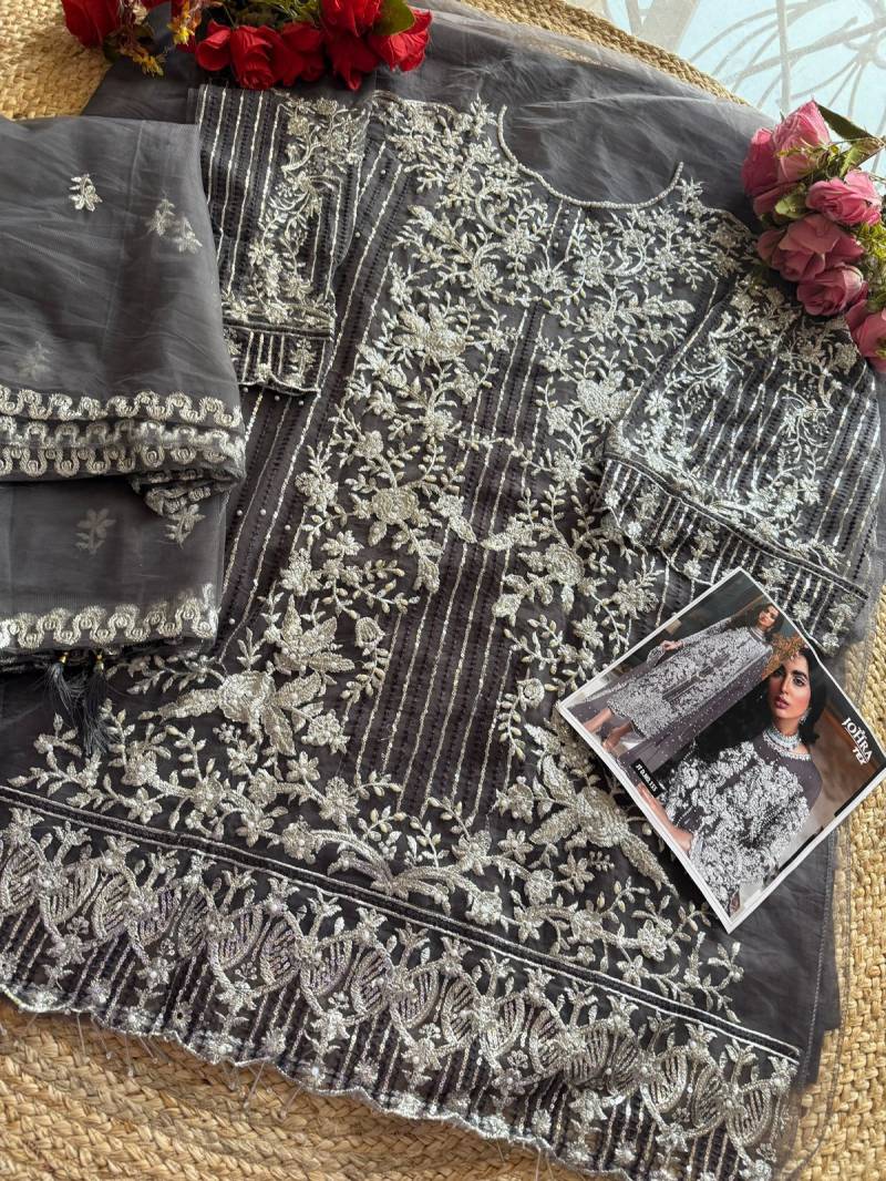 Johra Tex 155 Butterfly Net Embroidered Pakistani Salwar Kameez