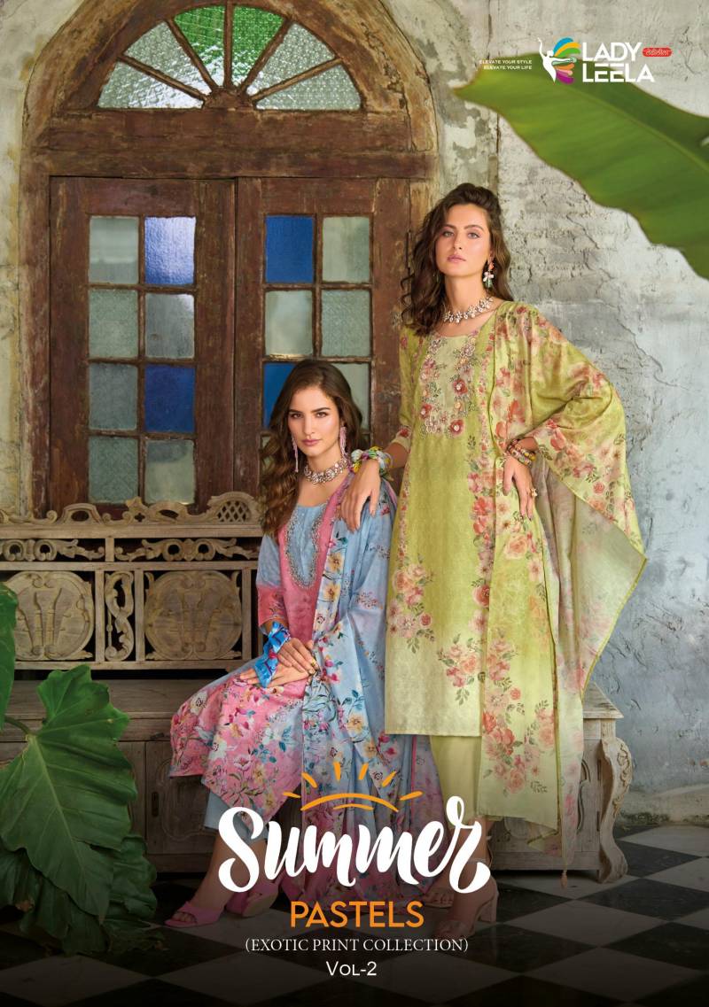 Lady Leela Summer Pastels Vol 2 Linen Kurti Pant With Dupatta Collection