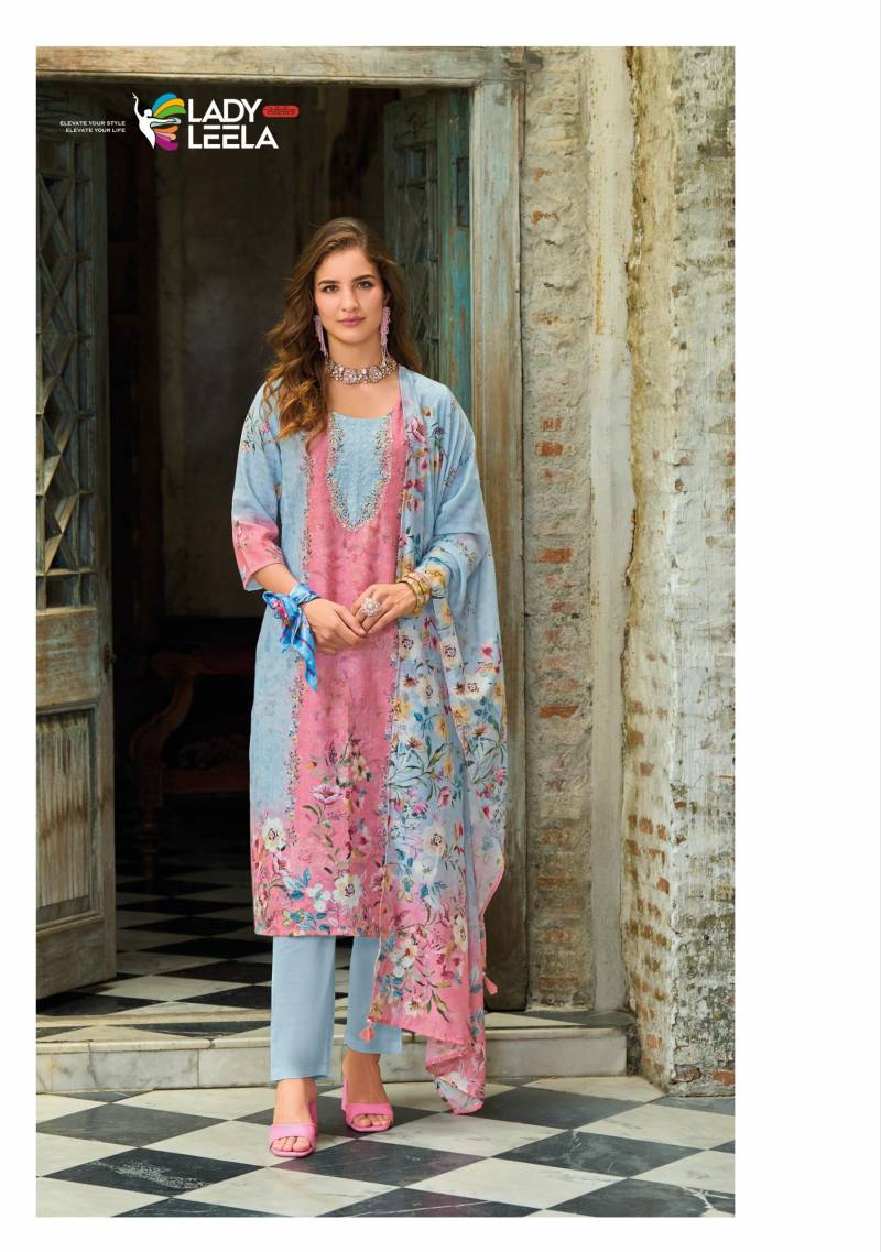 Lady Leela Summer Pastels Vol 2 Linen Kurti Pant With Dupatta Collection