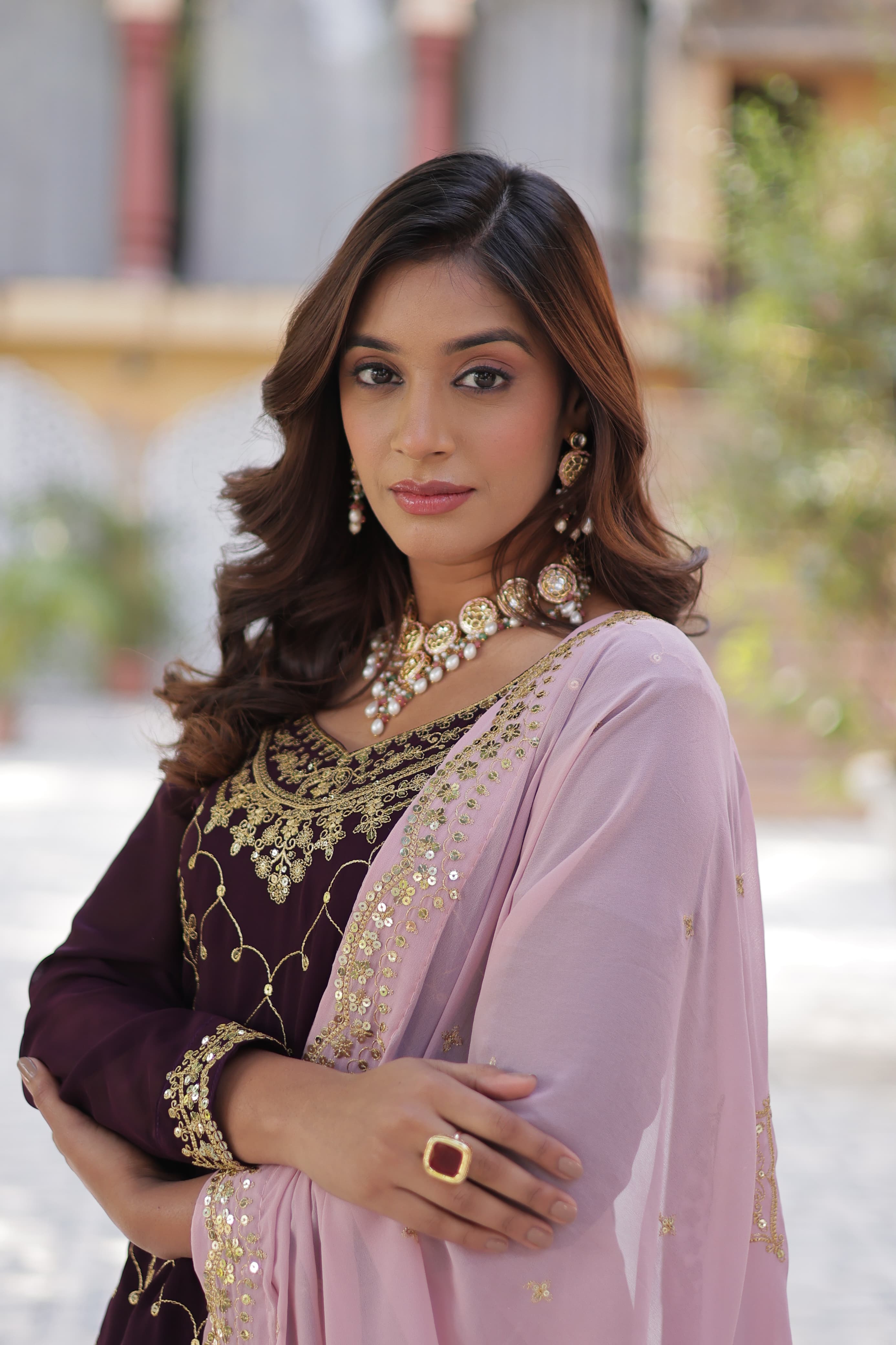 Lekha KA 1145 Faux Blooming With Sequins Embroidered Kurti Bottom With Dupatta