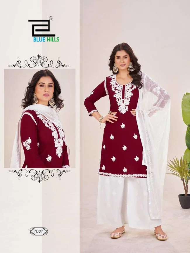 Blue Hills Heer Rayon Kurti Bottom With Dupatta Collection