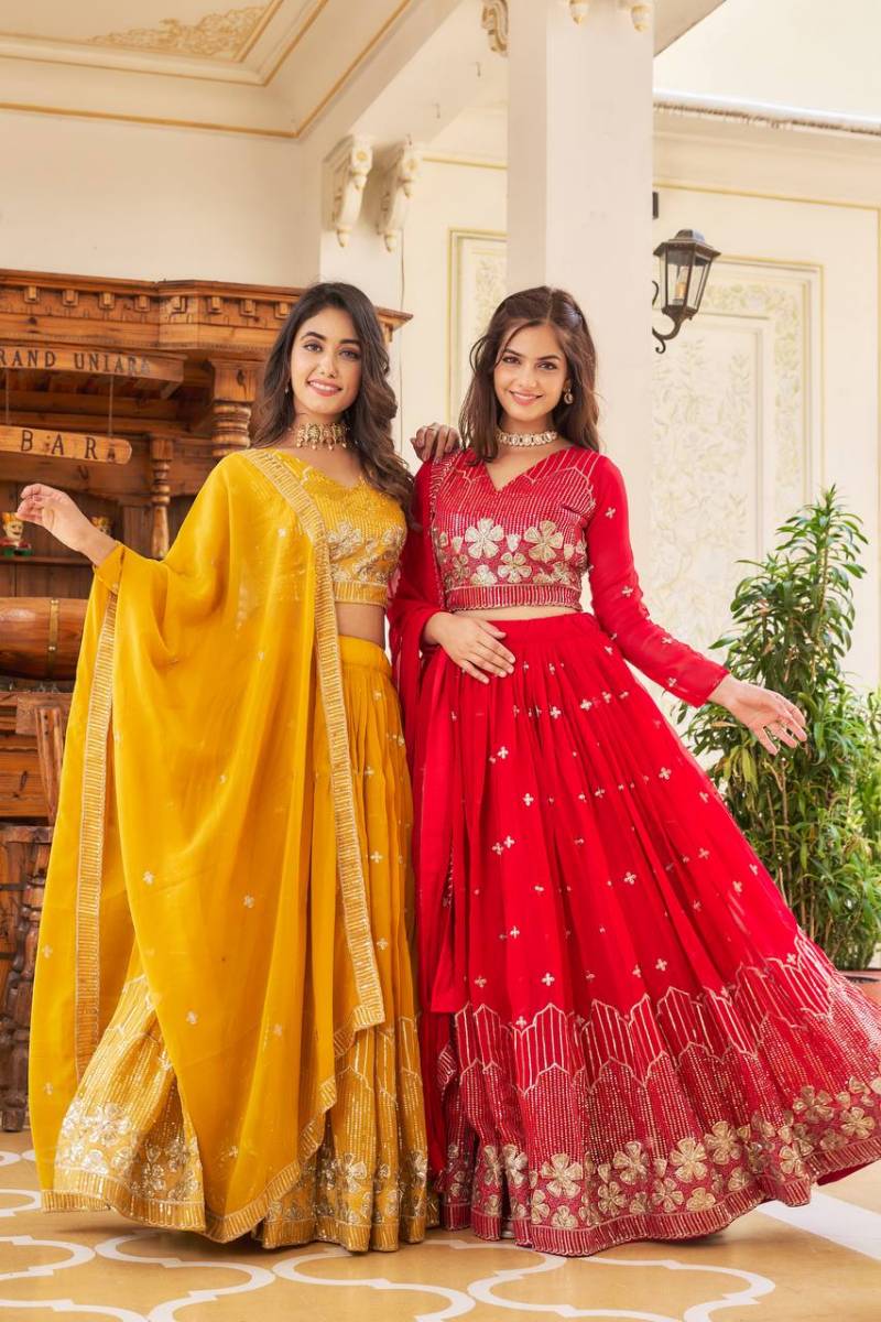 Sn 2307 Designer Faux Georgette Lehenga Choli Collection