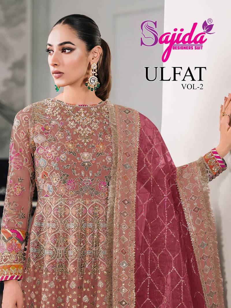 Sajida Ulfat Vol 2 Net Embroidered Pakistani Salwar Kameez Collection