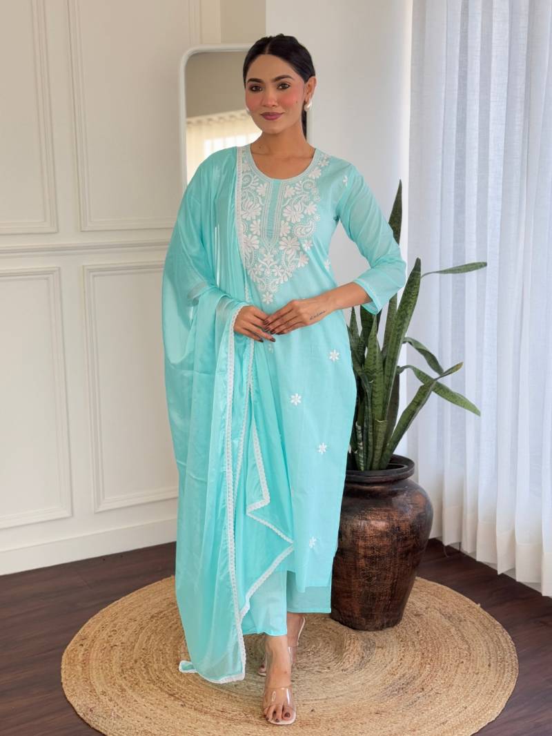 Cct 103 Cotton Fancy Kurti Bottom With Dupatta