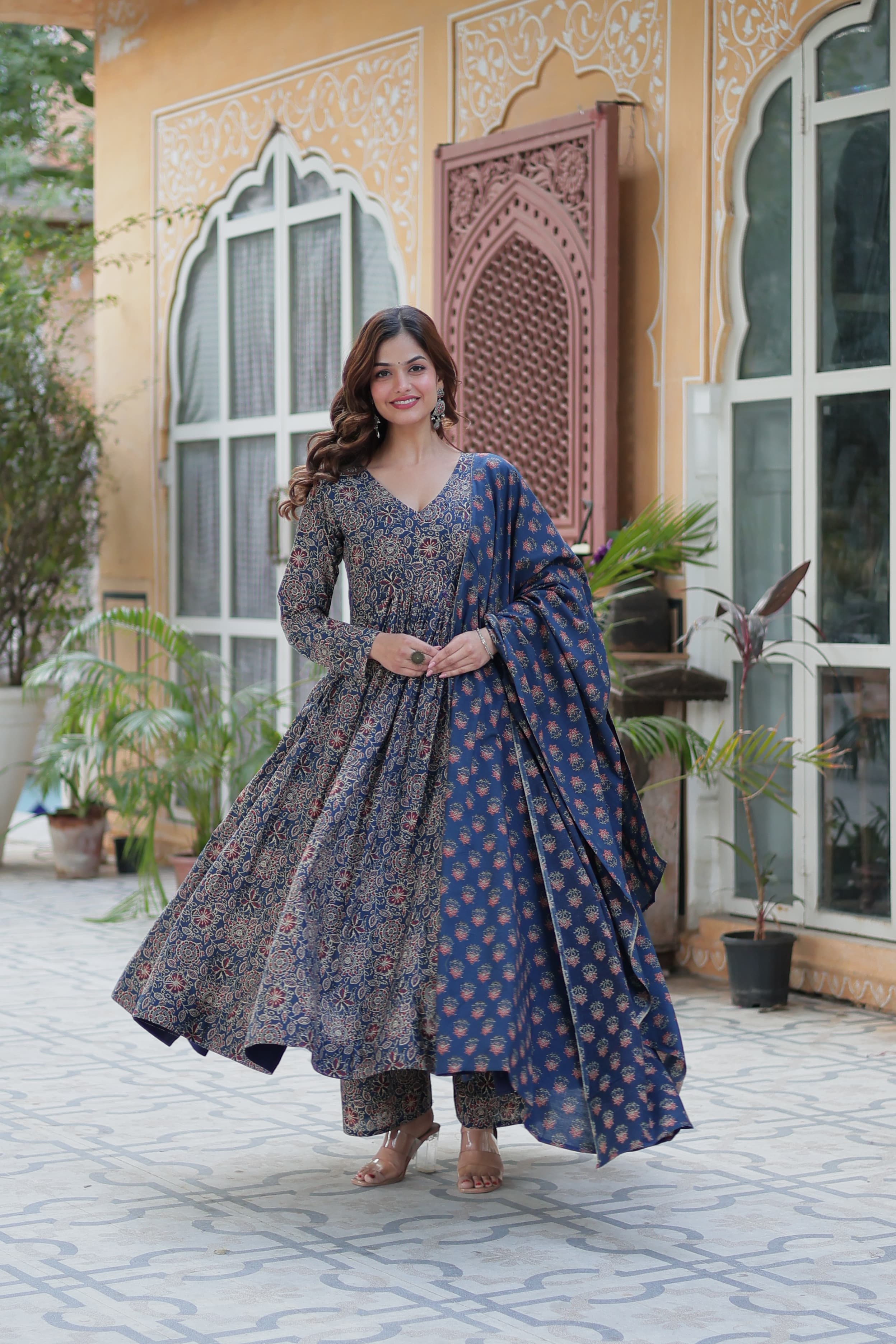 Lekha KA 1160 Pure Cotton Printed Anarkali Style Kurti Pant With Dupatta Collection
