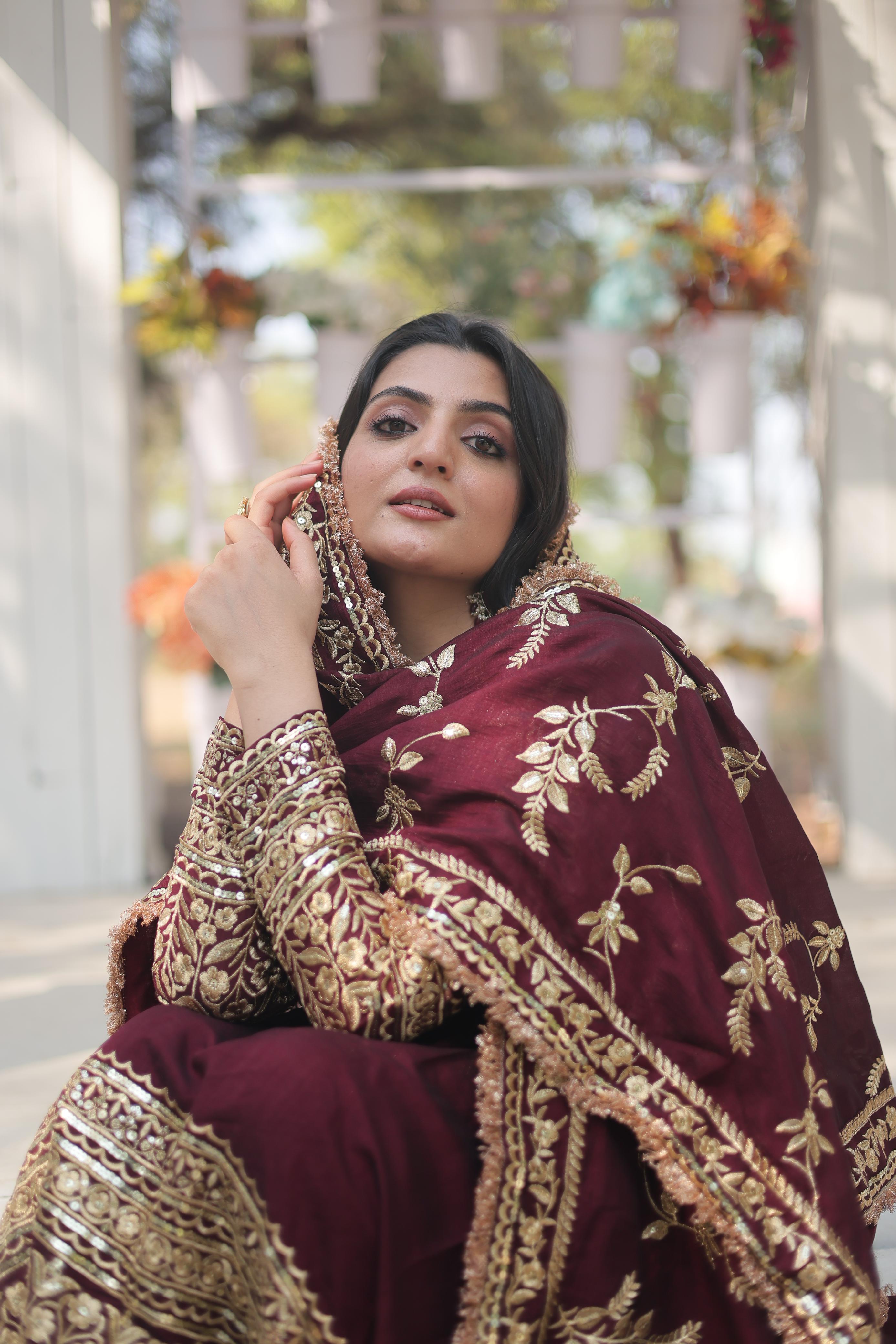 Lekha KA 1113 Vichitra Shimmer with Rich Sequins Embroidery Gown With Dupatta