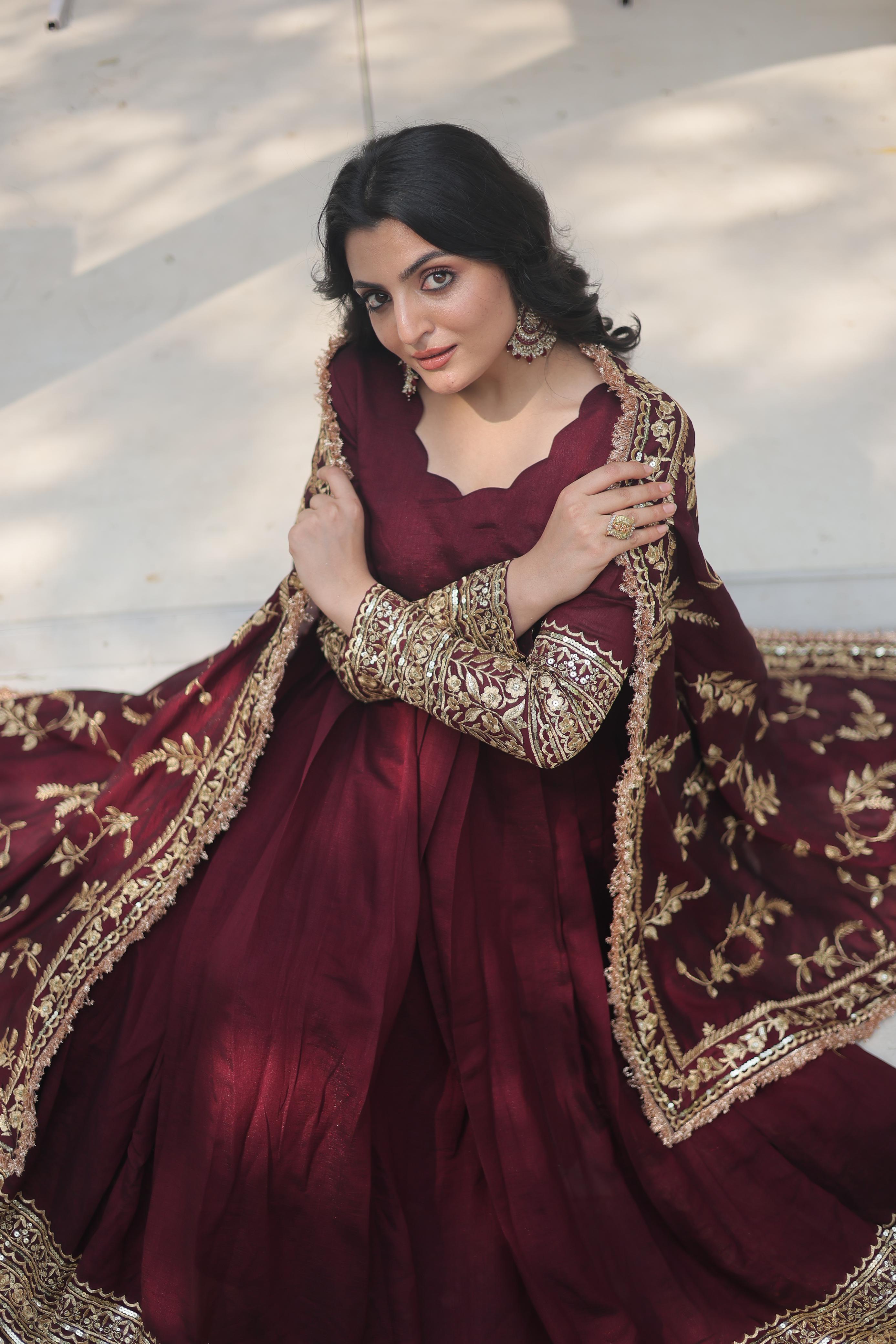 Lekha KA 1113 Vichitra Shimmer with Rich Sequins Embroidery Gown With Dupatta