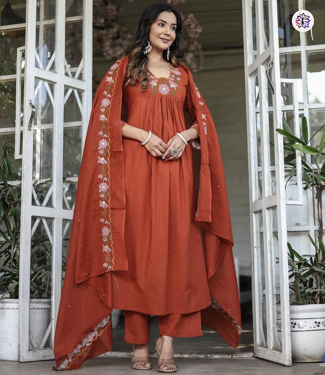 Lekha KL 6018 Soft Rayon Embroidered Kurti Bottom With Dupatta