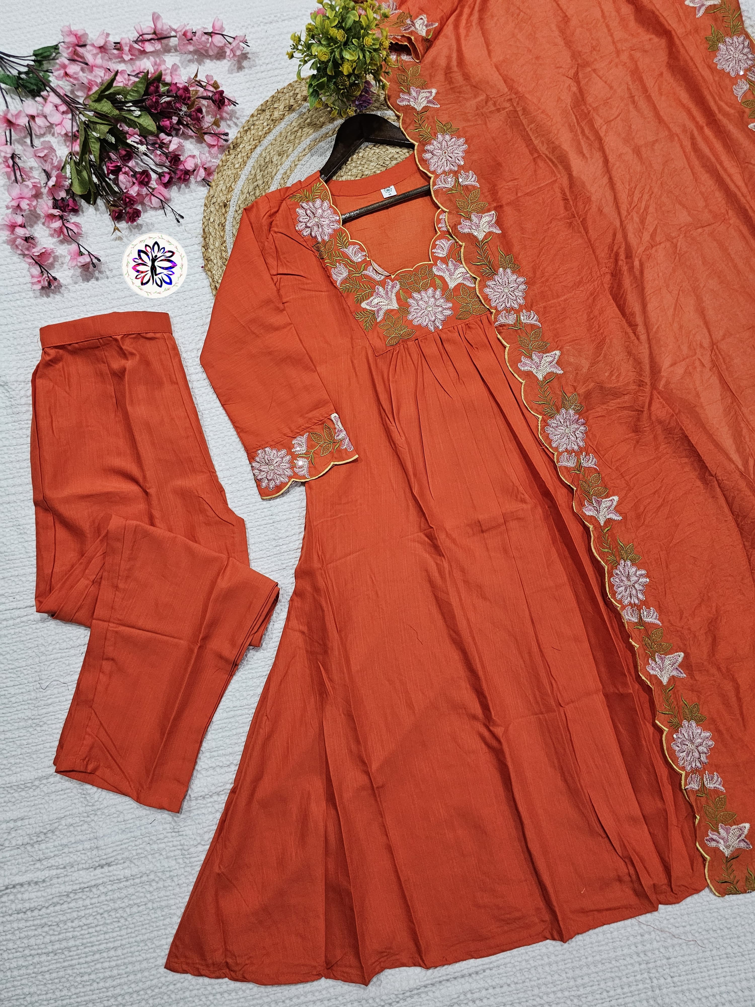 Lekha KL 6018 Soft Rayon Embroidered Kurti Bottom With Dupatta