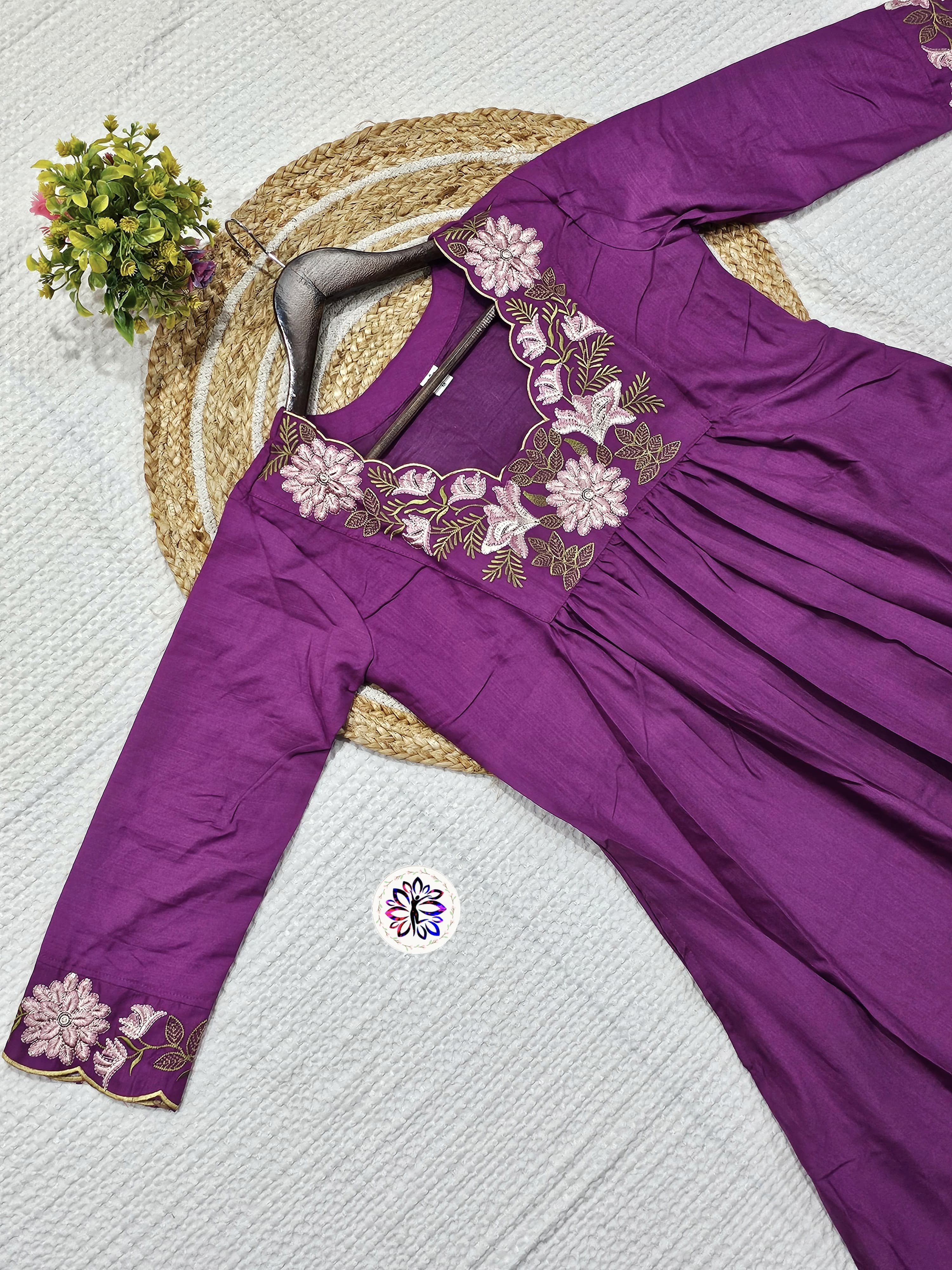 Lekha KL 6018 Soft Rayon Embroidered Kurti Bottom With Dupatta