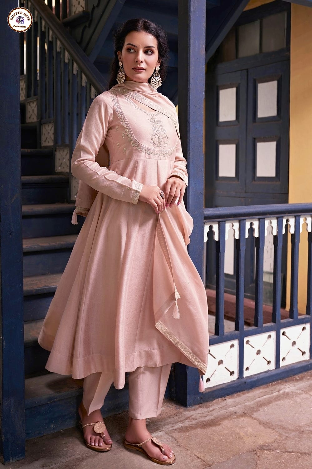 Lekha KL 5008 Vichitra Silk Embroidered Kurti Bottom With Dupatta 