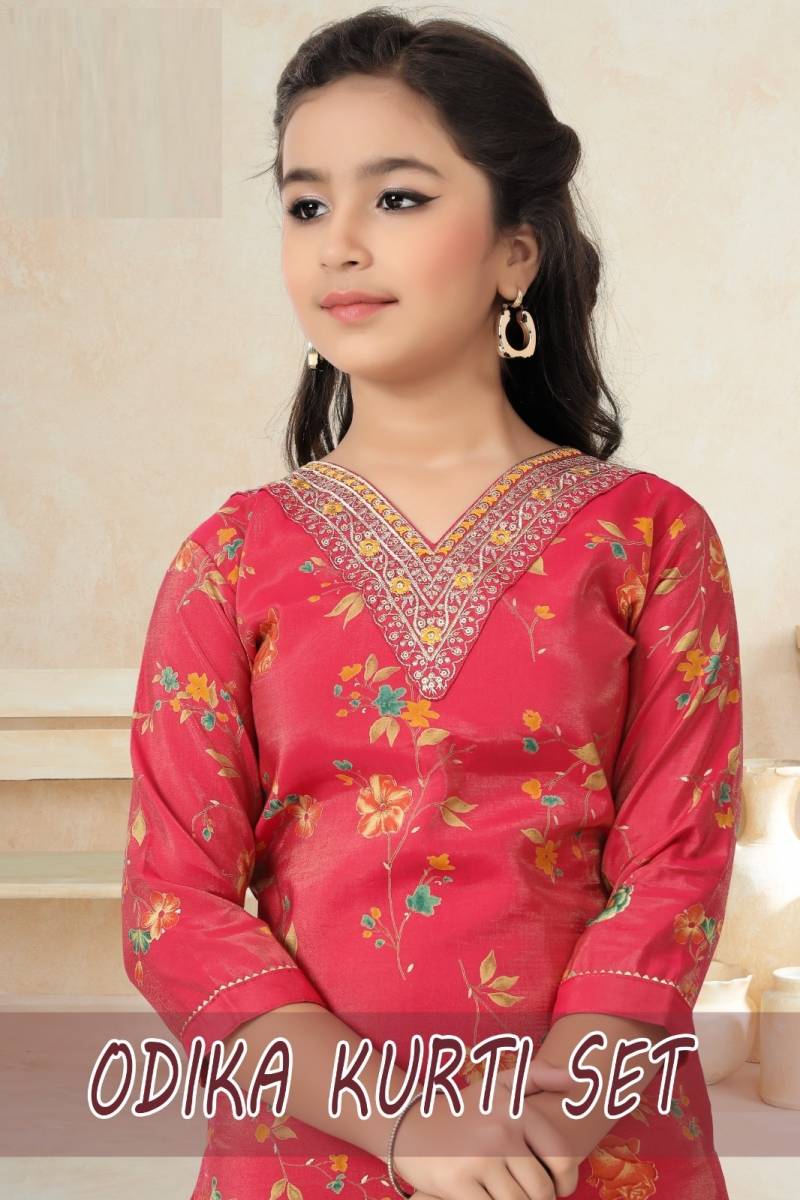 Odika Kurti Set 9046 Shimmer Printed Kids Wear Collection
