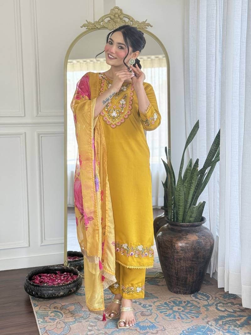 Pihu 01 Chanderi Kurti Bottom With Dupatta
