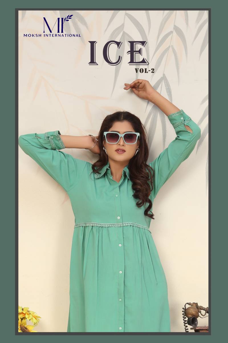 Moksh Ice Vol 2 Rinkal Cotton Kurti With Bottom Collection