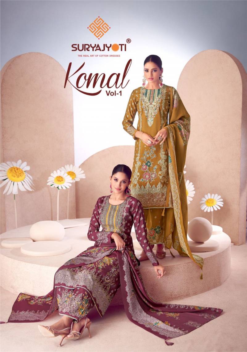 Suryajyoti Komal Vol 1 Modal Discharge Printed Dress Material