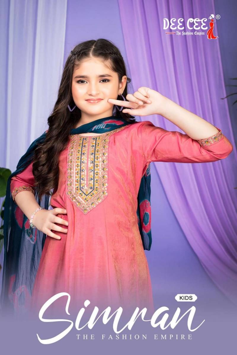 Deecee Simran Kids Simran Embroidered Kurti Bottom With Dupatta
