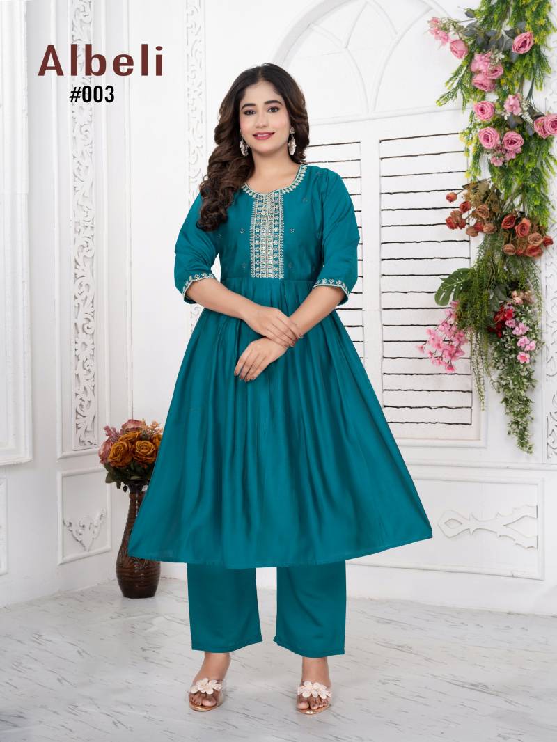 Beauty Queen Albeli Vol 03 Roman Silk Embroidered Kurtis Collection