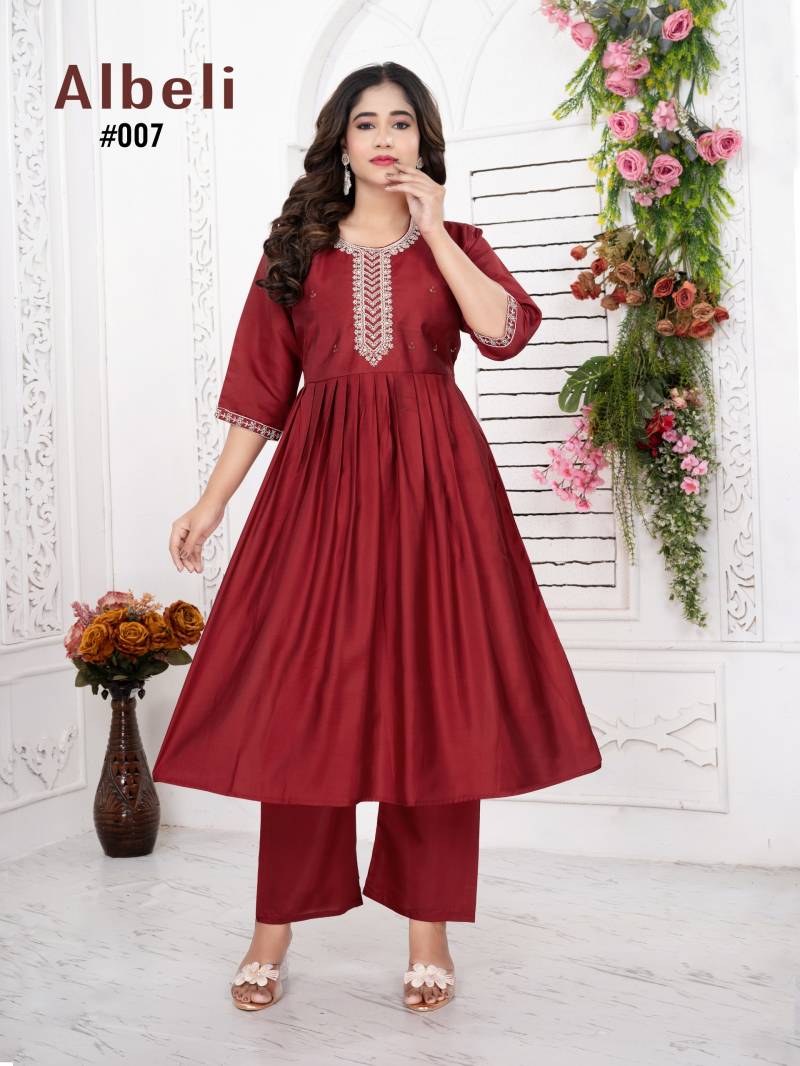 Beauty Queen Albeli Vol 03 Roman Silk Embroidered Kurtis Collection