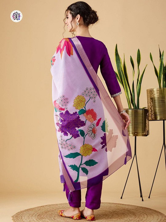 Lekha KL 3002 Viscose Chinon Embroidery Kurti Bottom With Dupatta