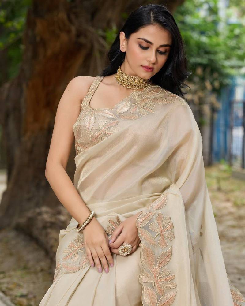 Vt 709 Organza Silk Embroidered Festive Wear Saree Collection