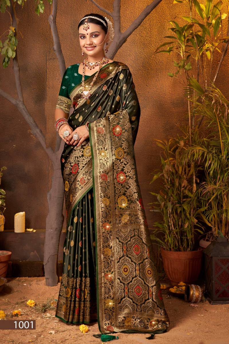 Saroj English Satin Saroski Vol 1 Wedding Wear Silk Saree Collection