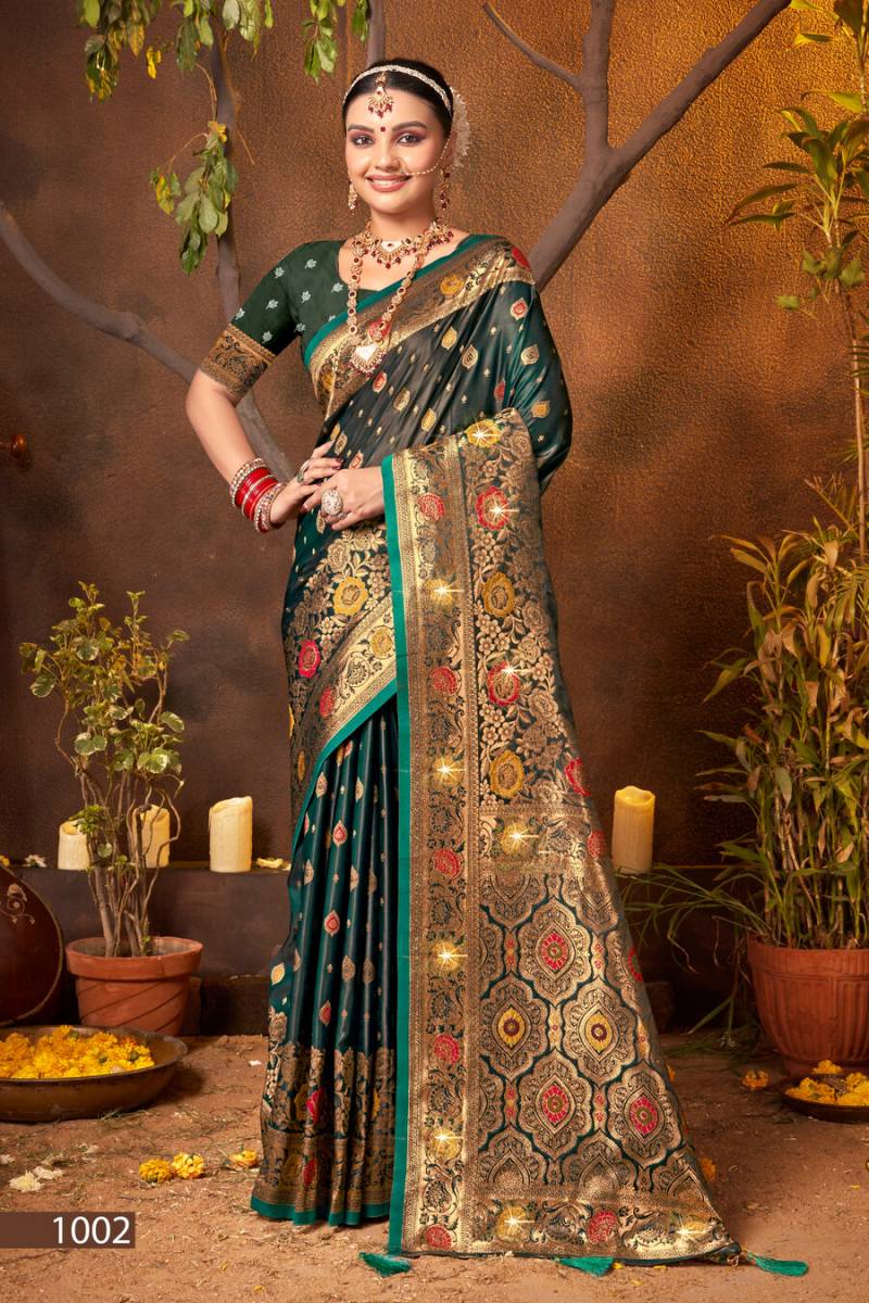 Saroj English Satin Saroski Vol 1 Wedding Wear Silk Saree Collection