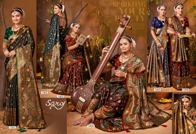Saroj English Satin Saroski Vol 1 Wedding Wear Silk Saree Collection