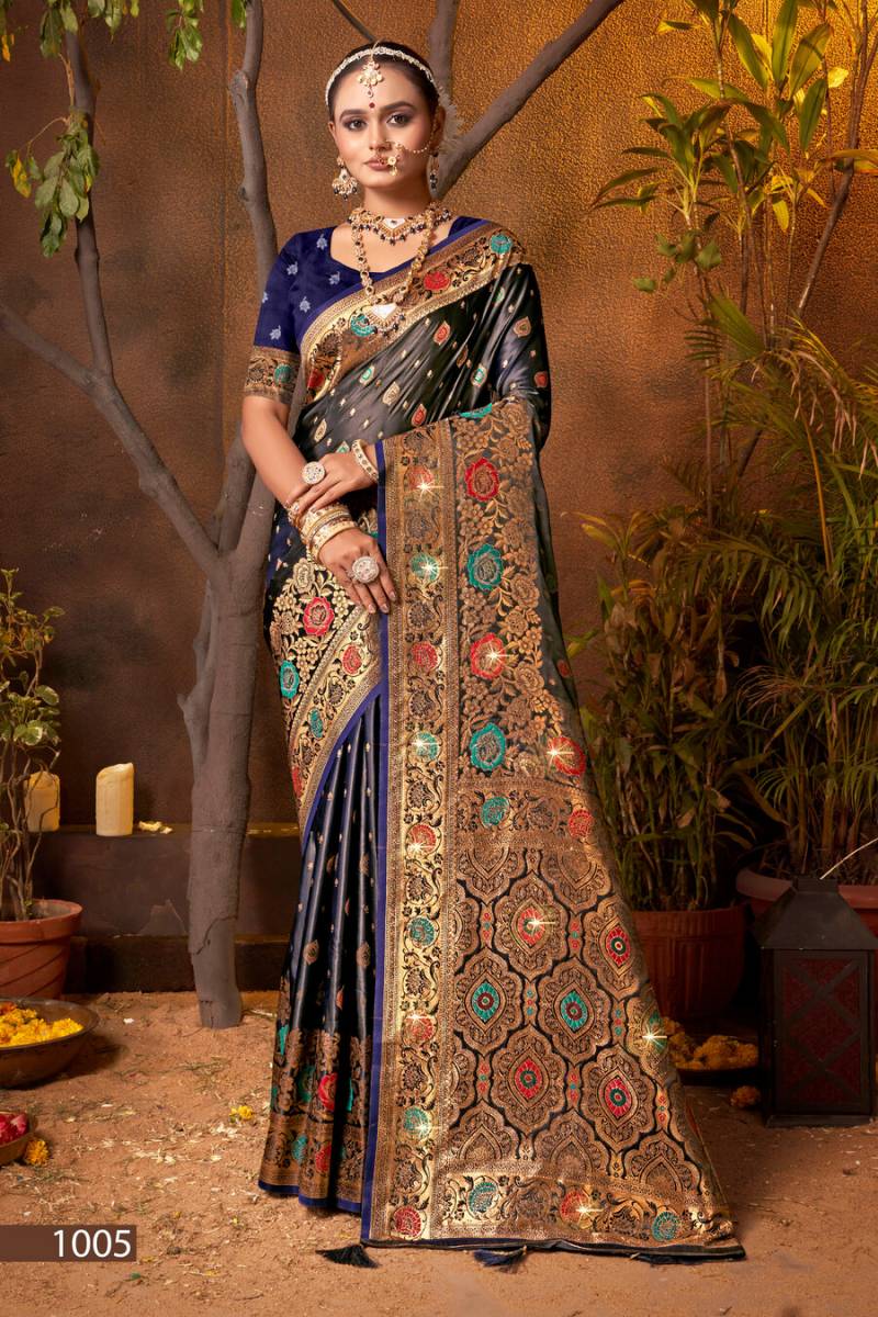Saroj English Satin Saroski Vol 1 Wedding Wear Silk Saree Collection