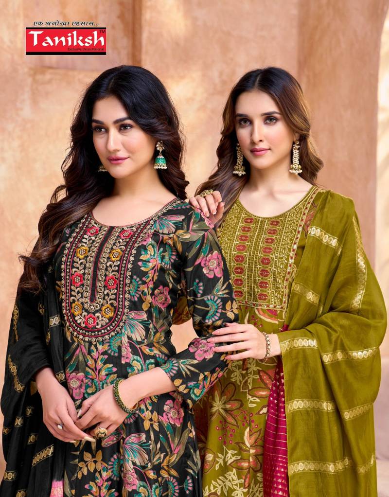 Taniksh Sama Vol 2 Vertical Discharge Kurti Bottom With Dupatta