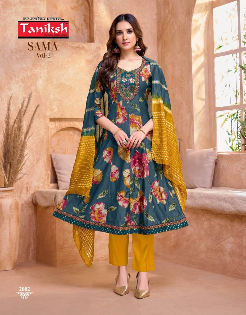 Taniksh Sama Vol 2 Vertical Discharge Kurti Bottom With Dupatta