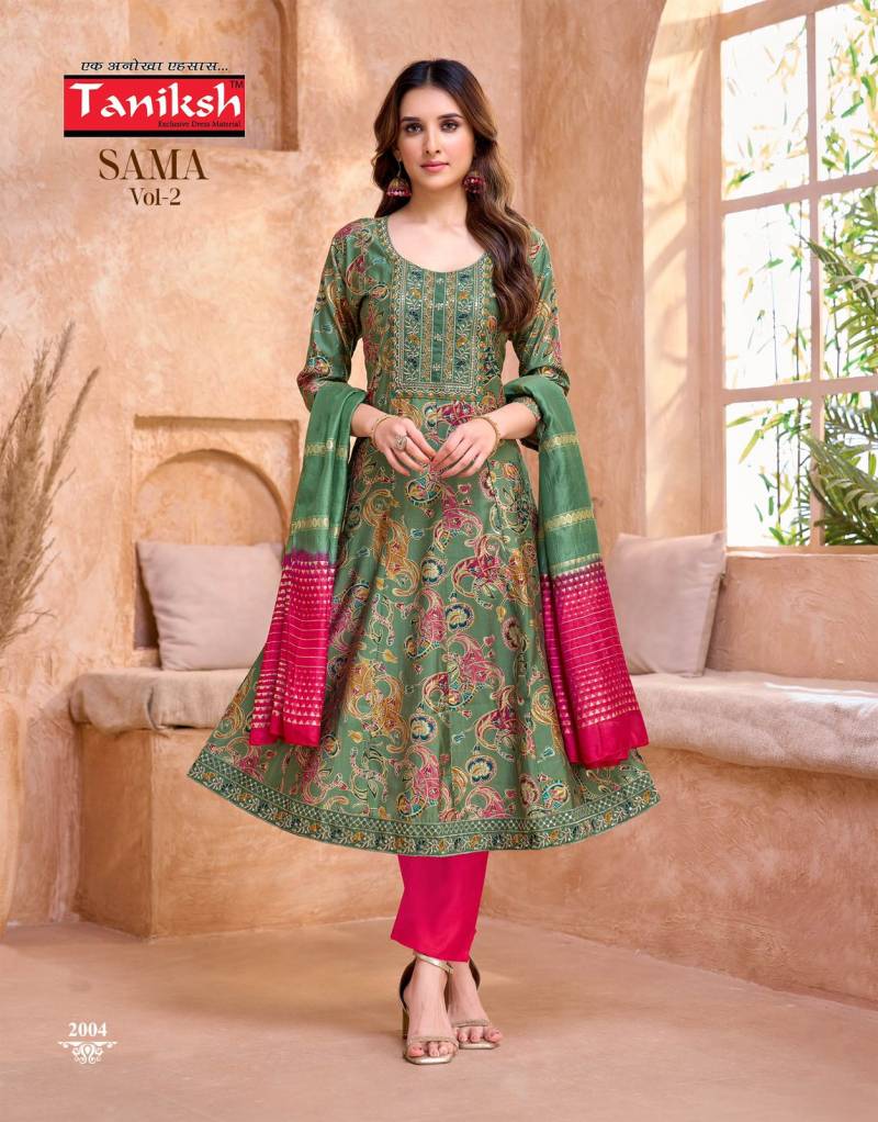 Taniksh Sama Vol 2 Vertical Discharge Kurti Bottom With Dupatta