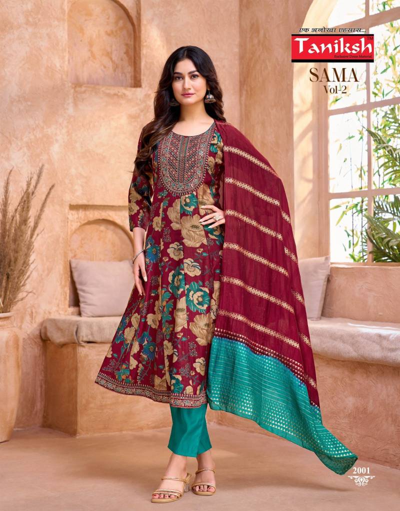Taniksh Sama Vol 2 Vertical Discharge Kurti Bottom With Dupatta
