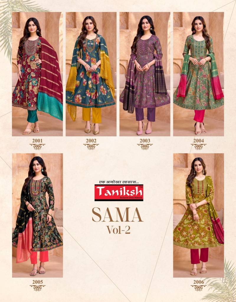 Taniksh Sama Vol 2 Vertical Discharge Kurti Bottom With Dupatta