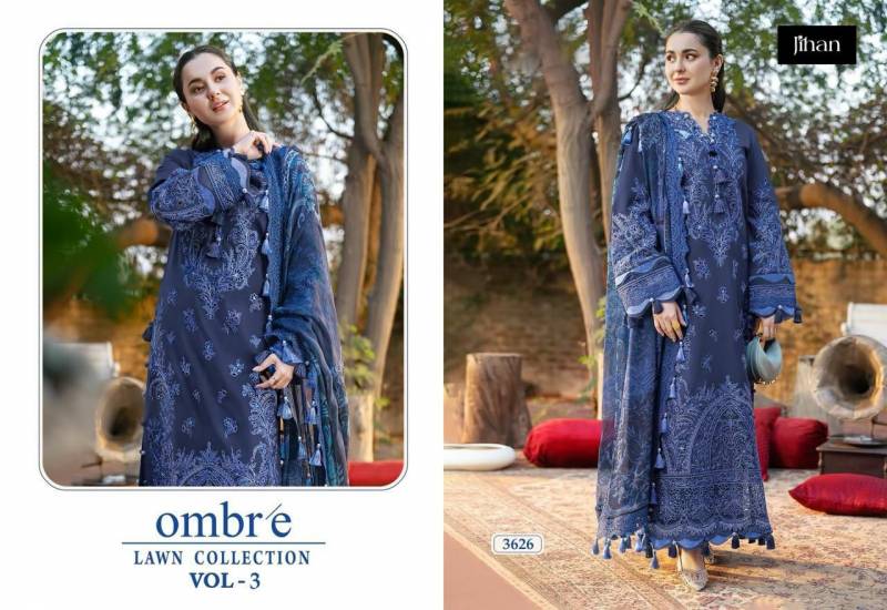 Jihan Ombre Lawn Vol 3 Cotton Dupatta Pakistani Salwar Suits
