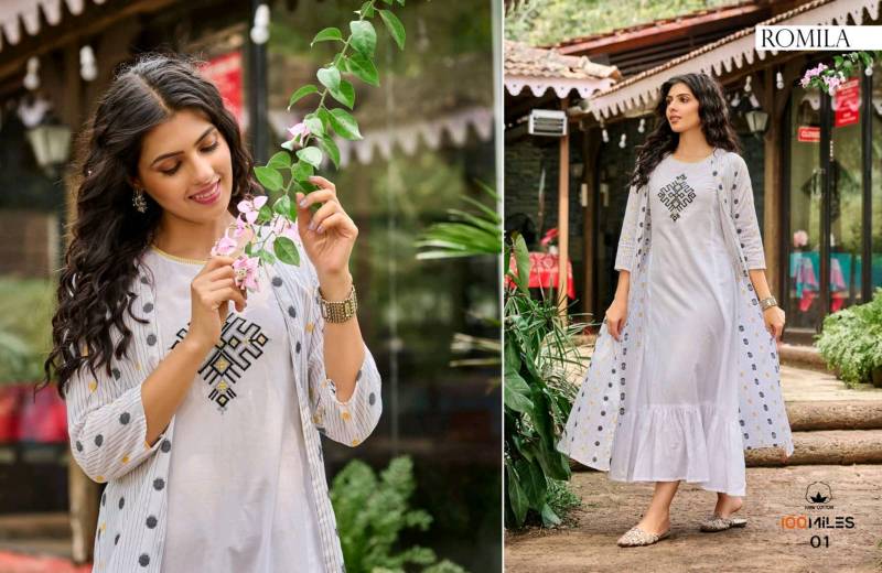 100 Miles Romila Cotton Fancy Kurti Collection