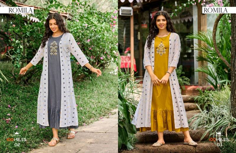 100 Miles Romila Cotton Fancy Kurti Collection