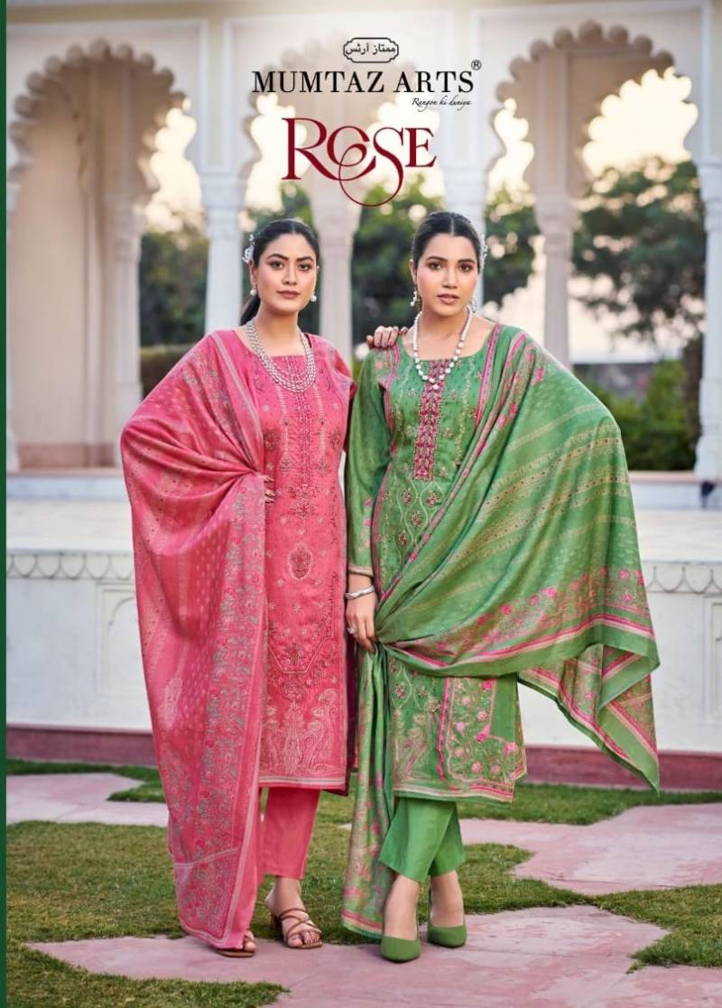 Mumtaz Rose Jam Satin Digital Printed Dress Material Collection