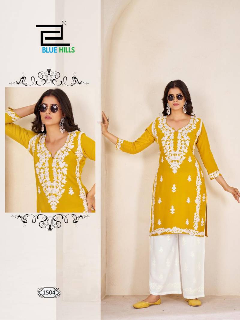 Blue Hills Victoria Vol 15 Rayon Kurti With Plazzo Collection