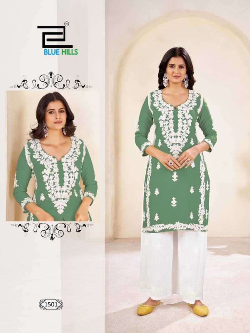 Blue Hills Victoria Vol 15 Rayon Kurti With Plazzo Collection