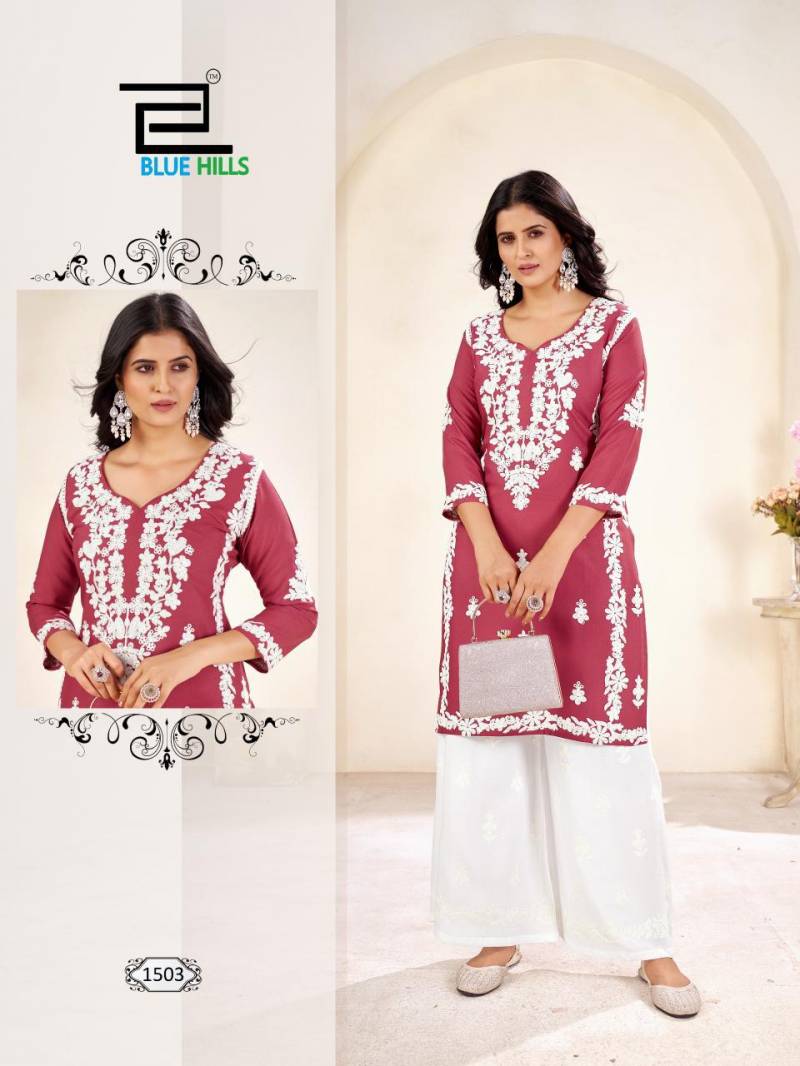 Blue Hills Victoria Vol 15 Rayon Kurti With Plazzo Collection
