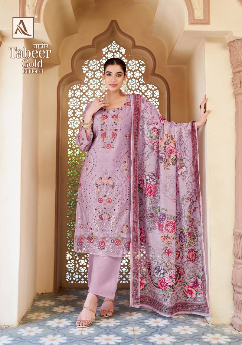 Alok Tabeer Gold Edition 3 Jam Cotton Dress Material Collection