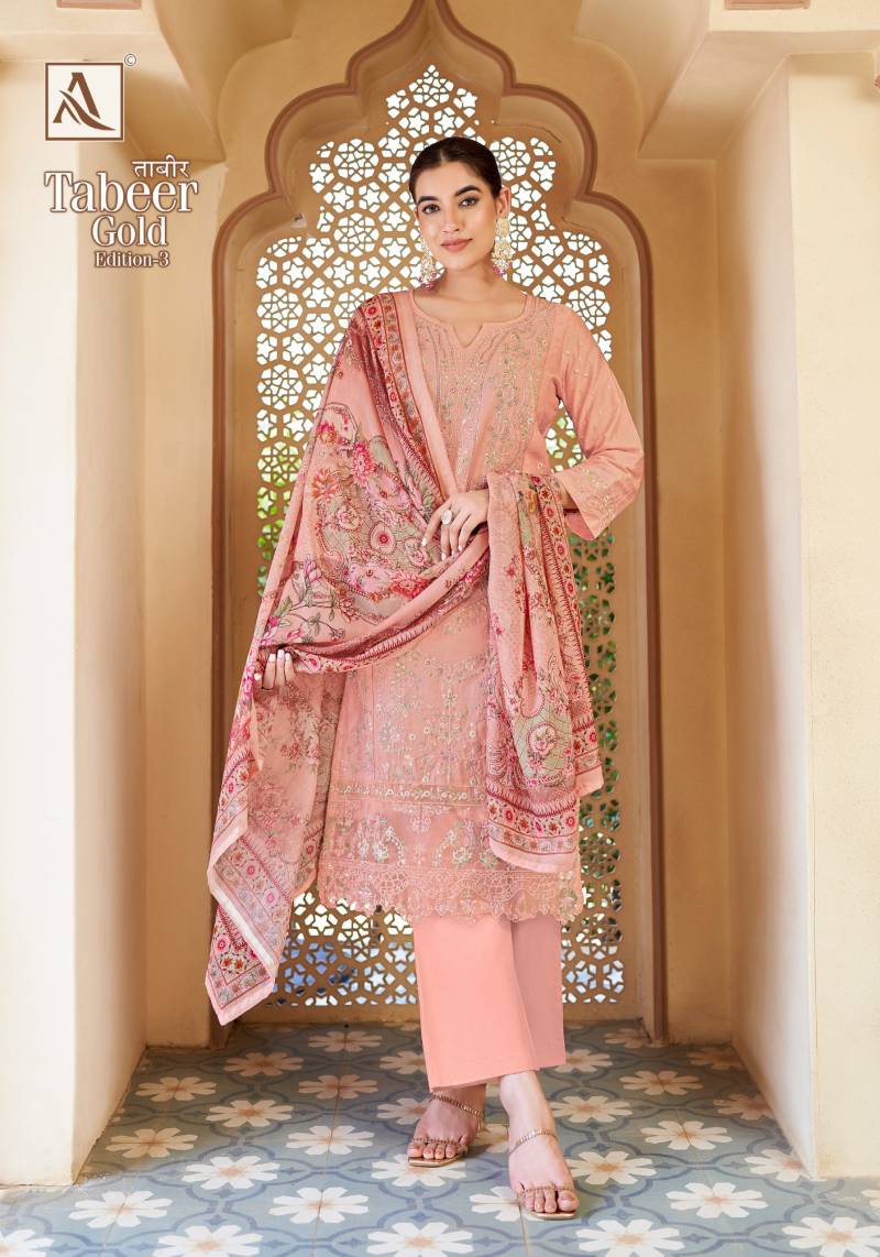 Alok Tabeer Gold Edition 3 Jam Cotton Dress Material Collection