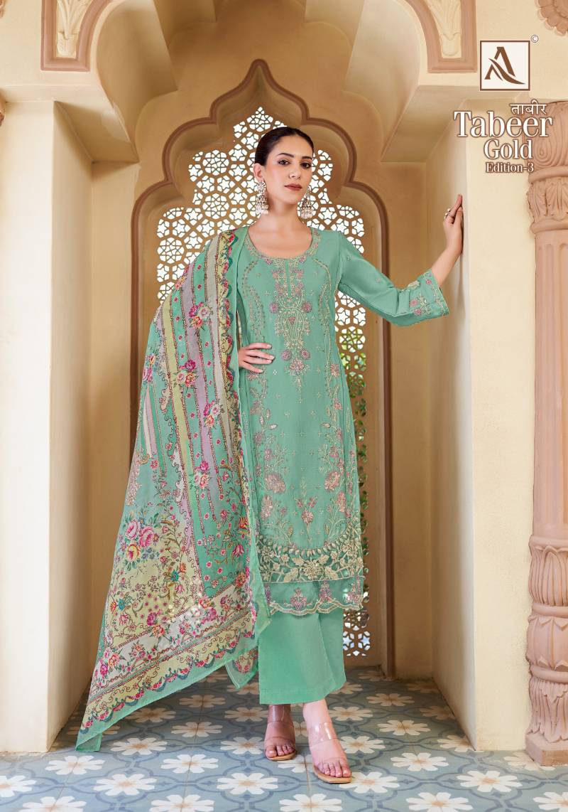 Alok Tabeer Gold Edition 3 Jam Cotton Dress Material Collection