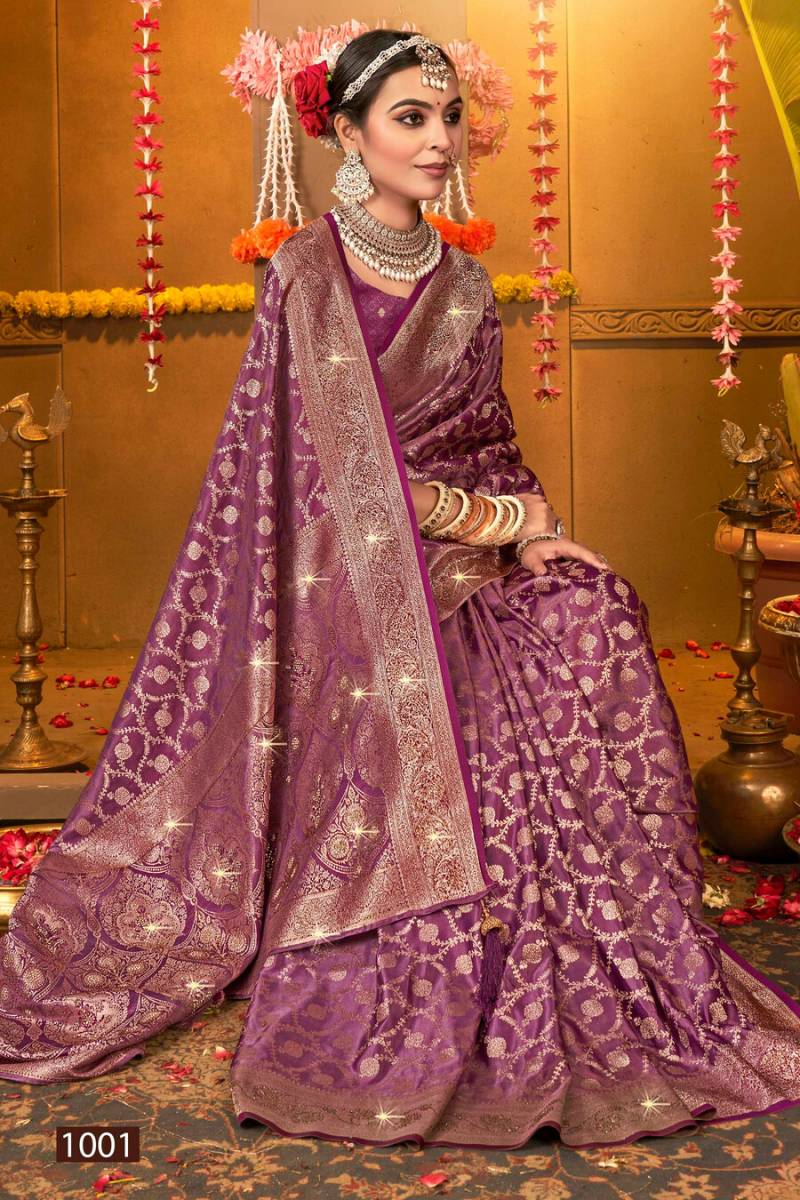 Saroj Magical Satin Saroski Vol 1 Festive Wear Silk Saree Collection
