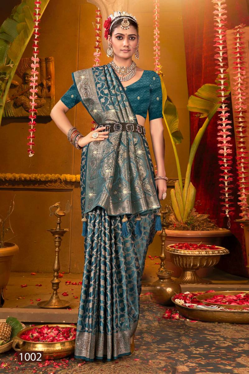 Saroj Magical Satin Saroski Vol 1 Festive Wear Silk Saree Collection