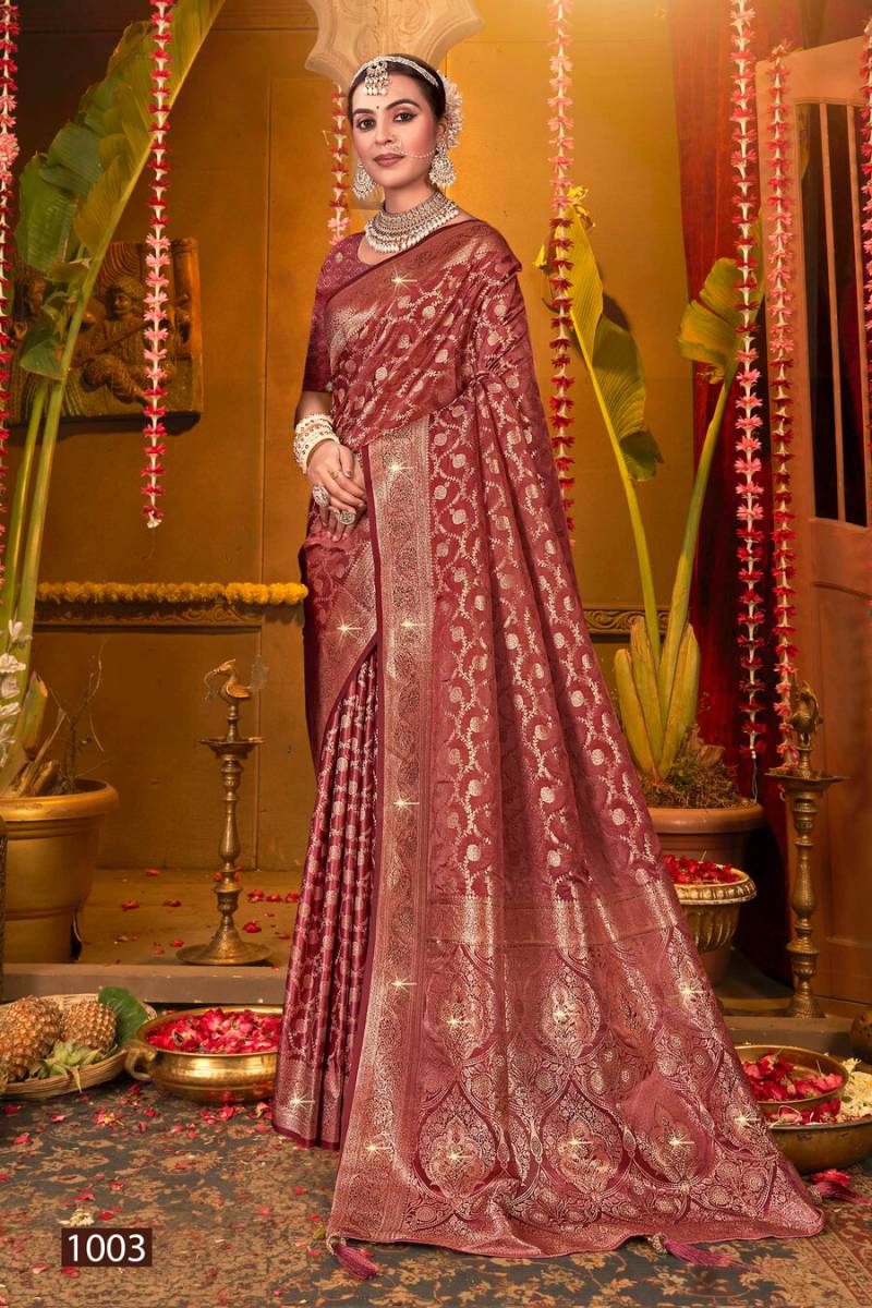 Saroj Magical Satin Saroski Vol 1 Festive Wear Silk Saree Collection