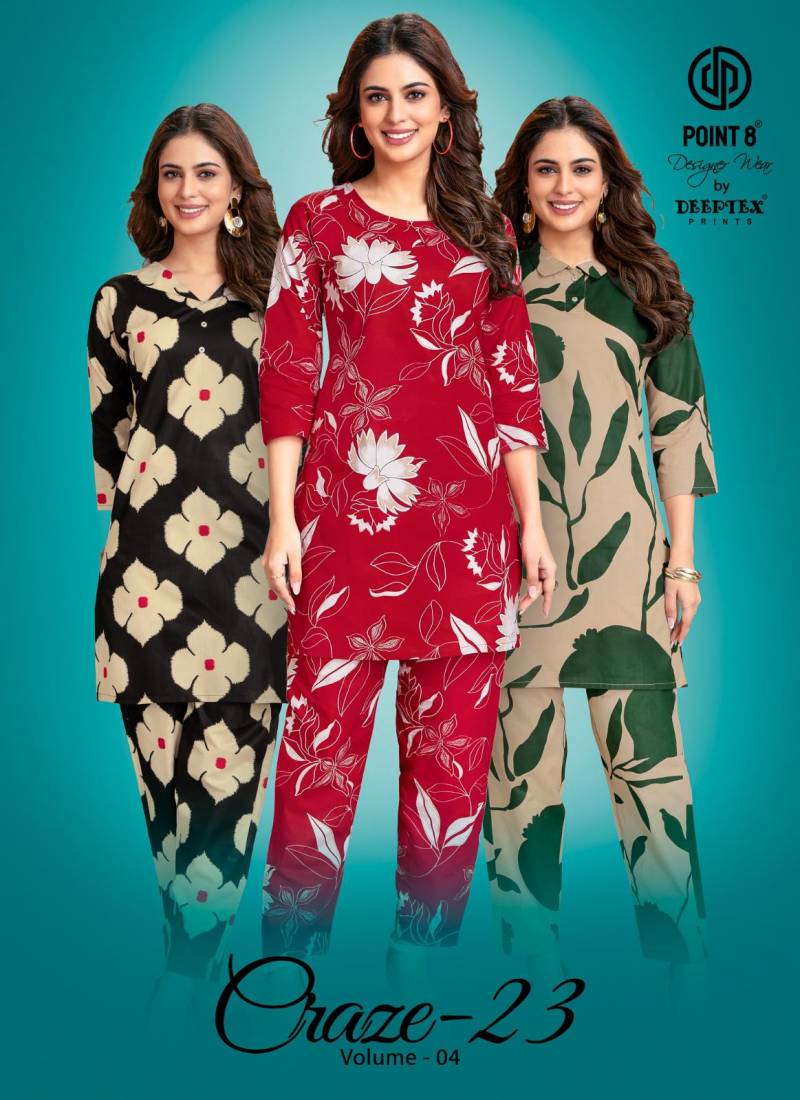 Deeptex Craze 23 Vol 4 Casual Wear Cotton Co Ords Set Collection